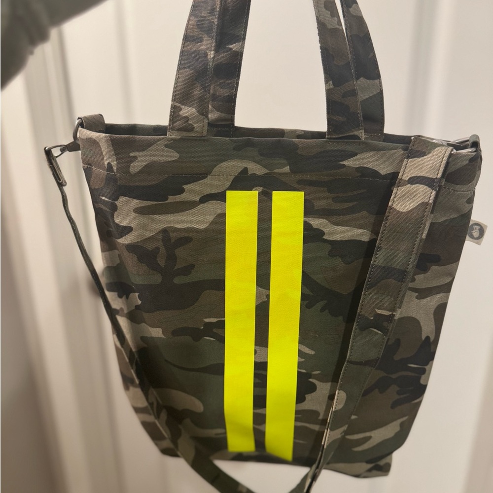 Camouflage Crossbody Bag with Neon Yellow Accent